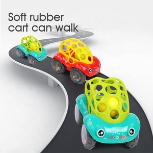 NZMAN Bright Startss <span class=keywords><strong>Oball</strong></span> <span class=keywords><strong>Jouet</strong></span> hochet et rouleau à prise facile Voiture de sport <span class=keywords><strong>Jouet</strong></span> rampant pour bébé sans BPA, à partir de 3 mois, bleu/vert - Product Image 4