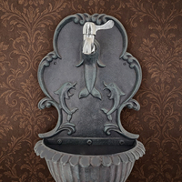 Robinet mural extérieur en fonte, style dauphin, pour cour, bassin, fontaine murale de jardin, design rétro américain