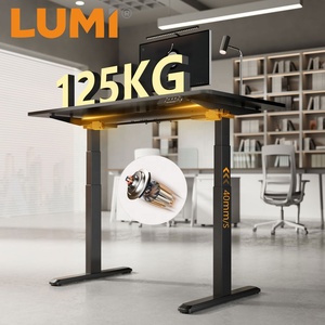 Oem ODM 125kg 3-giai đoạn không chổi than động cơ kép máy tính đứng bảng Ergonomic văn phòng điện chiều cao có thể điều chỉnh ngồi đứng bàn - Product Image 1