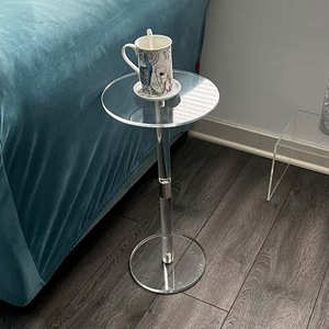 Mesa de Centro Moderna de Acrílico para Espacios Pequeños, Dormitorio/Sala de Estar, 10" L x 10" W x 21.3" H, Mesa Auxiliar/Lateral, Fácil de Armar, Transparente - Product Image 5