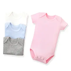 Summer Custom Blank Unisex New Born Knit Cotton Baby Rompers 3-6 Mois Onesies Wholesale Newborn Baby Boy Clothes 0-3 12 Mois