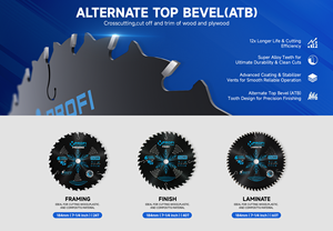 मूक दबाने 7 1/4 tct 184 मिमी 24t परिपत्र देखा ब्लेड सेट Tct कार्बाइड विमिंग लकड़ी के लिए ब्लेड - Product Image 6