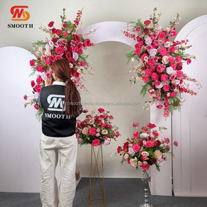Suave personalizado caliente Rosa arco colgar flor fila boda escenario telón de fondo arreglo floral bola Floral - Product Image 1