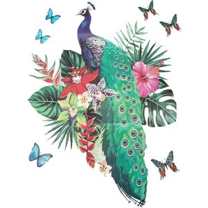 PARIJAT HANDICRAFT creativo colorido vinilo pared pegatina rey pájaros naturaleza diseño Pavo Real mariposa única naturaleza inspirada Decoración - Product Image 4