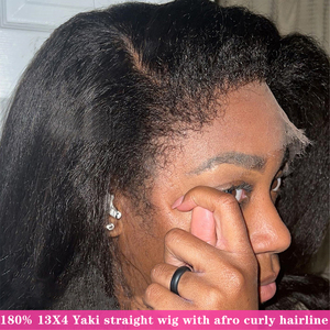 New <strong>4C</strong> Textured Hairline <strong>Wigs</strong> Curly Baby Hair Natural <strong>Edges</strong> HD Lace Frontal Glueless <strong>Wigs</strong> Kinky Yaki Straight Human Hair <strong>Wigs</strong> - Product Image 2