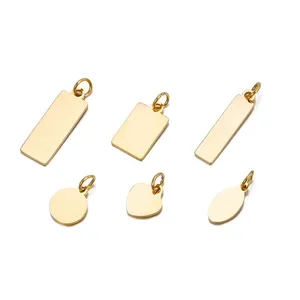 Accessori per gioielli in acciaio inossidabile al titanio possono essere incisi accessori per LOGO all'ingrosso <span class=keywords><strong>ciondoli</strong></span> per bracciali personalizzati - Product Image 1