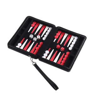 Similicuir 9 pouces Travel Size Board Backgammon Mini <span class=keywords><strong>jeu</strong></span> avec sangle de transport - Product Image 3