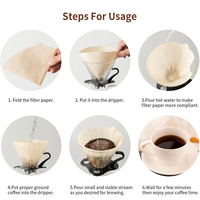100 pièces V forme café filtre papier 1-2/2-4Cup pour goutte à goutte café filtre tasse papier café filtre