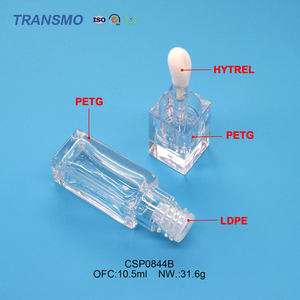 Tubes de brillant à lèvres carrés à grande brosse, tubes de brillant à lèvres vides, tubes de brillant à lèvres personnalisables avec logo, 10 ml - Product Image 6