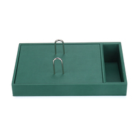 Ensemble de Bureau de Papeterie en Cuir Vert 8 Pièces de Luxe pour Hôtels Exécutifs et Bureaux Gouvernementaux d'Arabie Saoudite, Organisateur d'Accessoires de Bureau