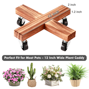 Carrito para Plantas Resistente de Hierro con Ruedas, Base Rodante para Plantas Grandes, Uso en Jardín, con Orificios de Drenaje, Interior/Exterior - Product Image 4