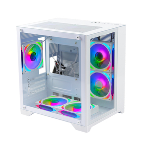 Manmu bán chạy nhất giữ<span class=keywords><strong>a</strong></span> tháp PC trường hợp Tempered Glass chơi game mATX RGB USB 3.0 hợp kim nhôm CPU Tủ ITX trong kho - Product Image 4