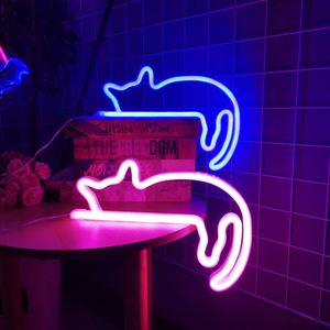 ไฟนีออน LED รูปแมวขี้เกียจ ใช้พลังงาน USB หรือแบตเตอรี่  สร้างบรรยากาศแบบอินเทอร์เน็ตเซเลบริตี้  โคมไฟแขวนตกแต่งห้อง  โรแมนติกสำหรับงานปาร์ตี้  ไฟกลางคืนสำหรับตกแต่งห้อง - Product Image 1