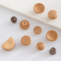 Boutons de meuble en bois massif à trou unique personnalisés, poignées de tiroir en forme de champignon pour armoire, porte de cuisine, poignées en bois naturel