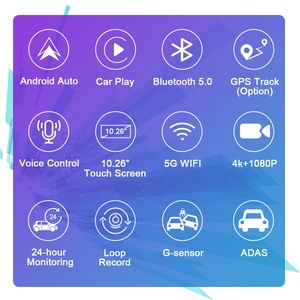 Nhà Máy Cung Cấp Trực Tiếp Xe 10.26 Inch 4K Màn Hình Cảm Ứng Dash Cam Bt Xách Tay Không Dây Carplay <span class=keywords><strong>Android</strong></span> Tự Động Hiển Thị Sao Lưu Máy Ảnh - Product Image 4
