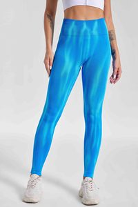 Pantalon de yoga sans couture pour femme, style européen et américain, tie-dye Aurora, taille haute, effet push-up, idéal pour la course en extérieur et le fitness - Product Image 6