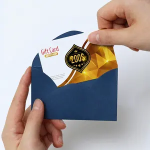 OEM Logo Mini Vintage White Paper Handle Gold Office Paper Envelope With Glue