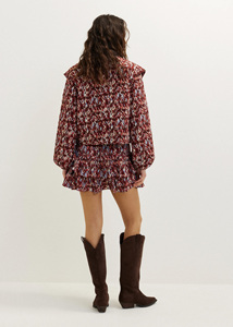 Ensemble veste <span class=keywords><strong>et</strong></span> jupe matelassée imprimée sur mesure pour femmes - Ensemble de costume de bureau à épaules bouffantes, directement de l'usine chinoise pour la vente en gros OEM/ODM - Product Image 3