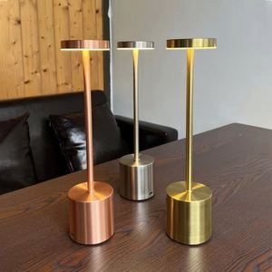 3 Colors Rechargeable Alloy Cordless LED Table <b>Lamp</b> <b>Touch</b> Switch Night <b>Light</b> Nordic Style Home Bar Restaurant Ambiance Desk <b>Lamp</b> - Product Image 2