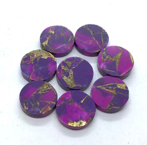 Achetez un cabochon rond en or naturel violet avec des paillettes dorées, 2 carats, pierre précieuse pour la fabrication de bijoux, pendentif, anneaux, bracelet, pierre de naissance, personnalisé - Product Image 2