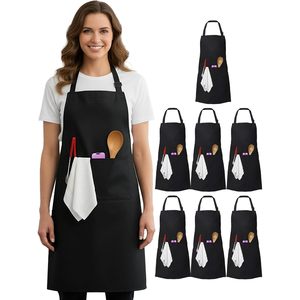 FOXA Chef <b>Apron</b> Unisex 31x27 Inch With 2 Pockets Kitchen Cooking <b>Aprons</b> For Restaurant Bar - Product Image 1