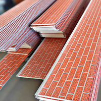 Panneau mural en mousse de polyuréthane isolant thermiquement, panneau sandwich ignifuge en métal décoratif pour revêtement extérieur