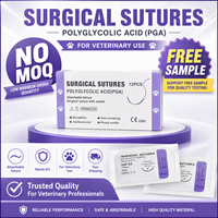 Sutures vétérinaires professionnelles PGA avec aiguille à coupe inversée, fil chirurgical résorbable, boîte de 12 pièces, faible MOQ