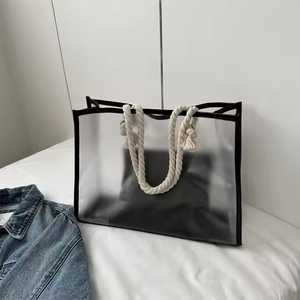 Sac à dos étanche transparent en PVC avec logo personnalisé, cadeau tendance, plage, sports de plein air, voyage, sac fourre-tout, poignée en coton épaisse - Product Image 5