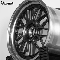 Ruedas Forjadas de 2 Piezas Viorock Chrome Concave Monoblack 5x114.3 5x130 5x120 para Autos de Lujo, Compatibles con BMW, AUDI, Tesla FK8 FL5