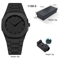 Montre à quartz à chiffres arabes, boîte cadeau de luxe, ultra-fine, grand cadran, montre à quartz en plastique, étanche, montre pour homme