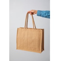 Sac fourre-tout léger et imprimé en jute 100 % lavable, grande capacité, avec longues poignées, réutilisable, écologique, unisexe, pour les courses – Approvisionnement direct usine