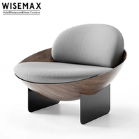 Fauteuil individuel WISEMAX Designer Furniture avec base en carbone, base en métal, revêtement en cuir, fauteuil d'appoint pour hôtel, mobilier italien