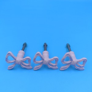 Pink Bow Cabinet Handles French Style <b>Plastic</b> Novelty Shape Drawer <b>Wardrobe</b> Door Knobs - Product Image 2
