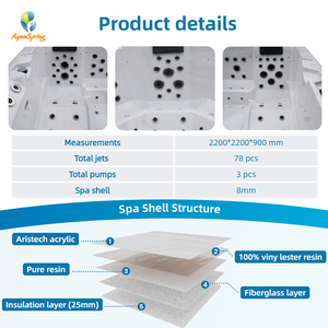 อ่างน้ำร้อนสปาสำหรับ 5 คน <span class=keywords><strong>ราคา</strong></span>โรงงาน พร้อมไฟ LED 32 ดวง และบลูทูธ สำหรับโรงแรมและรีสอร์ทสปาเชิงพาณิชย์ - Product Image 3