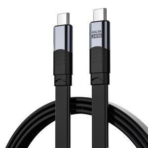 USB4 Full-Featured Type-C Dual-Head Flat <b>Cable</b> 40Gbps 5A Fast Charging <b>Camera</b> Use PVC Jacket 8K HD Video Compatible - Product Image 1
