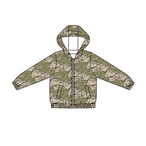 Haut personnalisé à imprimé canard vert BT1818 pour bébé garçon, sweat à capuche zippé à manches longues pour enfant, vêtement d'été - Product Image 2