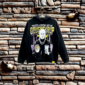 ALOCS Halloween Chainsaw Silk Screen Printed Pocket Hoodie COUGH SYRUP Streetwear Custom Winter Fashion Unisex 100% Cotton - Product Image 1