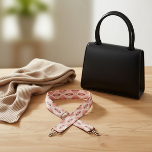 Correa de cincha de 5 cm, color rosa claro a cuadros, para bolso, accesorio para bolso de mano - Product Image 2