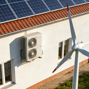 Système de chauffage domestique à pompe à chaleur air-eau et panneaux solaires photovoltaïques éolien - Product Image 3