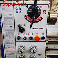 SuperTech C0636B/1000 Tour horizontal à banc Machine 220V à usage moyen avec moteur manuel nouveau pour le traitement des métaux
