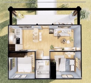 Une Histoire Petite <span class=keywords><strong>Maison</strong></span> 50m2 Préfabriqué Guyana <span class=keywords><strong>Maison</strong></span> Pas Cher Installer Rapide En Acier Casa - Product Image 2