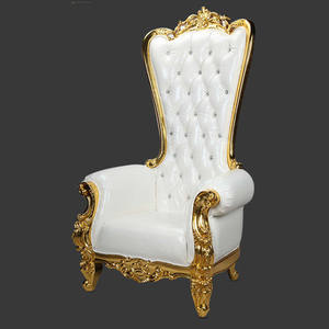 出租国王和女王高背便宜的金王座椅子皇家豪华婚礼椅子为新郎和新娘