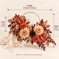 Bouquet de fleurs artificielles vintage français pour l'automne, arrangement floral mélangé aux tons terreux, fait main pour mariage