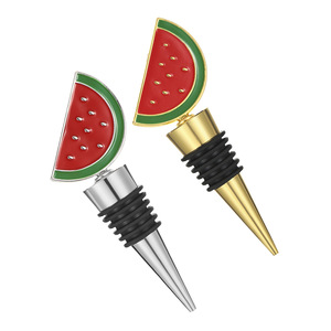 Watermelon Wine Stopper Gold And Silver Zinc Alloy <b>Sealing</b> Bottle Stopper For Wine Preservation Gift - Product Image 4