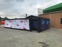 Jeu de labyrinthe commercial grand château gonflable gonflable extérieur labyrinthe Halloween peinture en aérosol tente de labyrinthe gonflable hantée pour les enfants