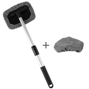 車の窓クリーナーブラシキットフロントガラス洗浄ツール内部自動車ワイパーロングハンドル付きカーアクセサリー - Product Image 3