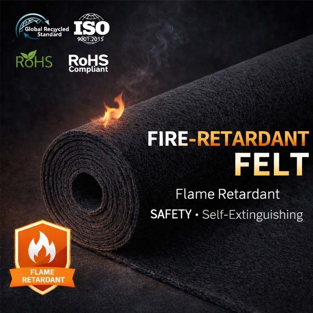 100% Polyester Flame Retardant Felt Sheet Roll B1 Grade Fireproof Acoustic Insulation Material for Industrial Construction