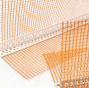 Profilé d'angle en PVC haute rigidité avec treillis en fibre de verre - Renfort d'angle de mur en plaques de plâtre pré-treillisé, anti-fissures, en plastique - Product Image 1