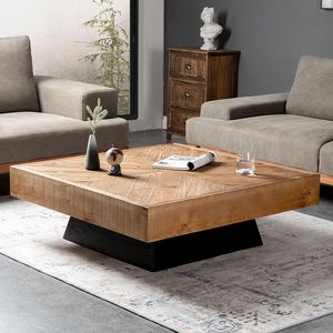 <span class=keywords><strong>Tavolino</strong></span> da Caffè Allungabile in Legno Massello Stile Industriale, Design Moderno per <span class=keywords><strong>Soggiorno</strong></span>, Tavolo Centrale Creativo e Casual per Uso Quotidiano - Product Image 2