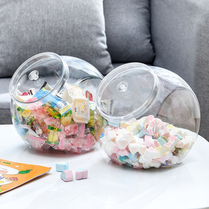 Rong An Rongda 2.3L Transparent Slanted Mouth Jar For <b>Candy</b> Storage Irregular Shape Packaging Container With Lid - Product Image 2